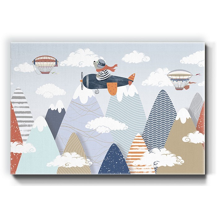 Πίνακας σε καμβά με Αρκούδα σε αεροπλάνο