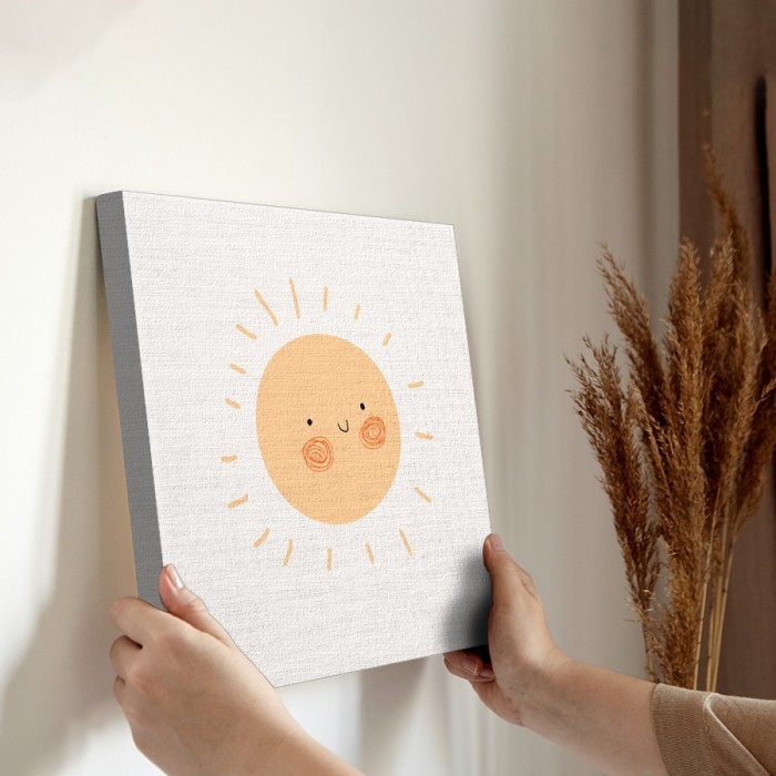 Χαριτωμένος ήλιος σε Πίνακα σε καμβά για την διακόσμηση τοίχου