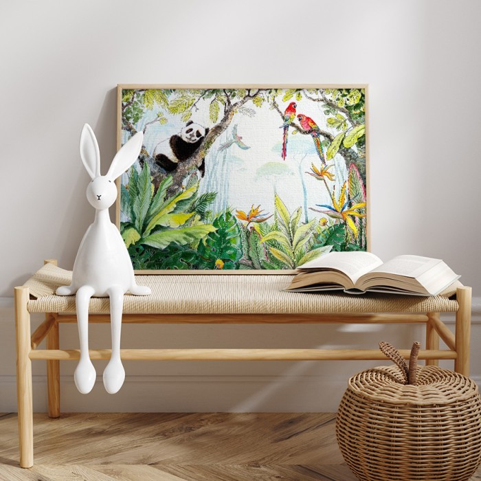 Πίνακας σε καμβά με κορνίζα με Ζώα στο δάσος