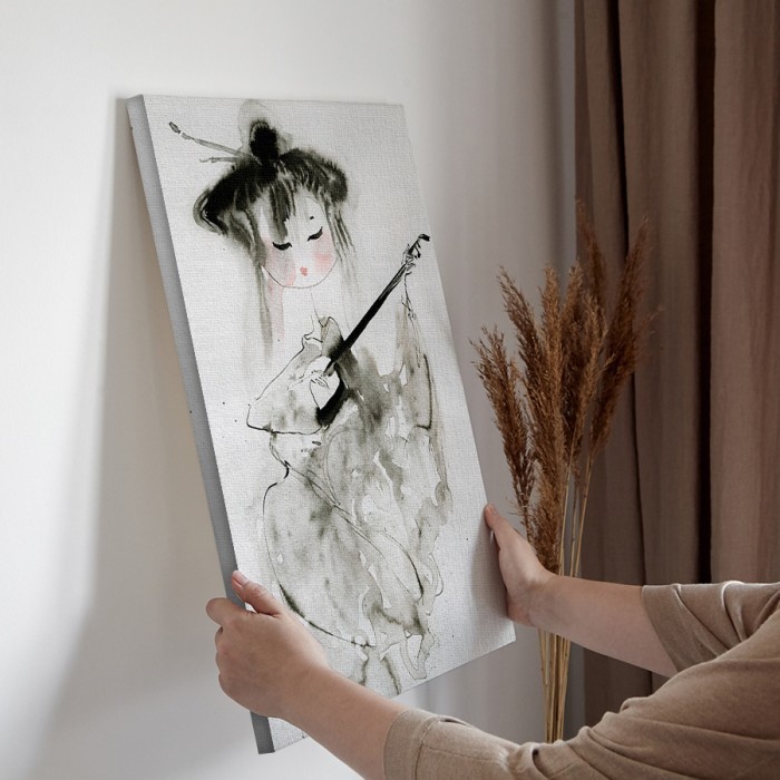 Γιαπωνέζικο κορίτσι σε Πίνακα σε καμβά για την διακόσμηση τοίχου