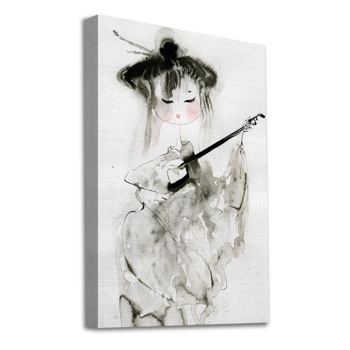 Γιαπωνέζικο κορίτσι σε Πίνακα σε καμβά με τελάρο