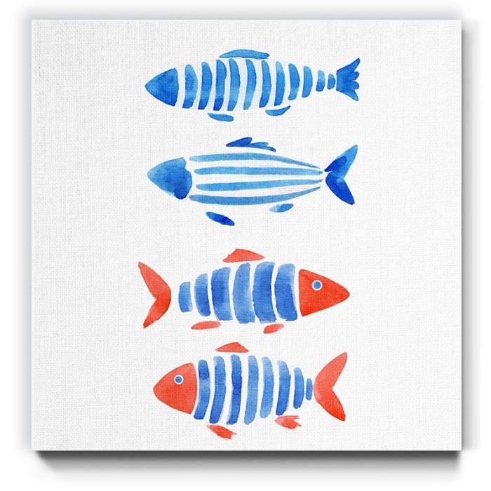 Χαριτωμένα ψάρια σε Πίνακα σε καμβά 