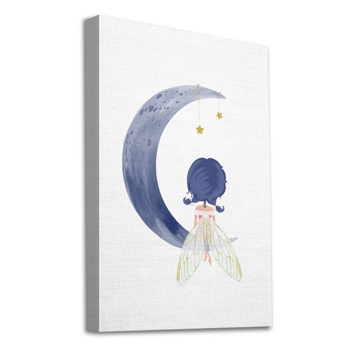 Πίνακας σε καμβά με τελάρο με Νεράιδα στο φεγγάρι