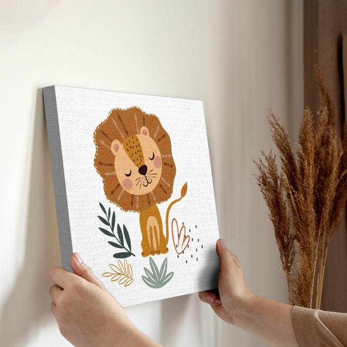Πίνακας σε καμβά για την διακόσμηση τοίχου με Λιοντάρι στην ζούγκλα