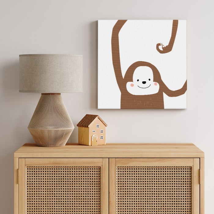 Πίνακας σε καμβά για το σαλόνι με Γελαστή μαϊμού