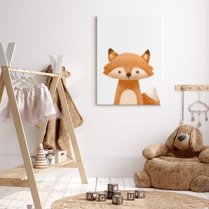Χαριτωμένη αλεπού σε Πίνακα σε καμβά για το σαλόνι