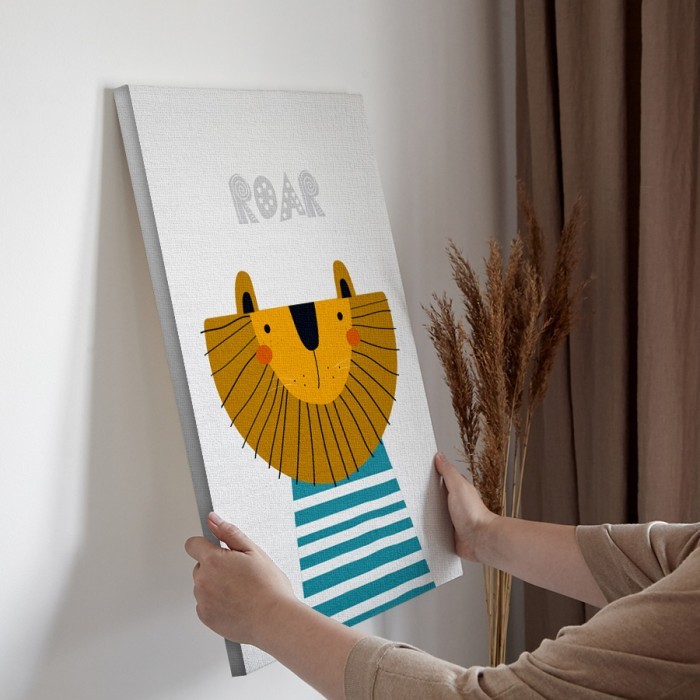Πίνακας σε καμβά για την διακόσμηση τοίχου με Χαριτωμένο λιοντάρι
