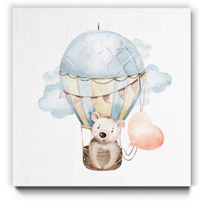 Πίνακας σε καμβά με Αρκουδάκι σε αερόστατο
