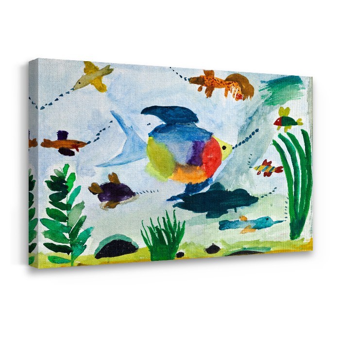 Πίνακας σε καμβά με τελάρο με Χρωματιστά ψάρια