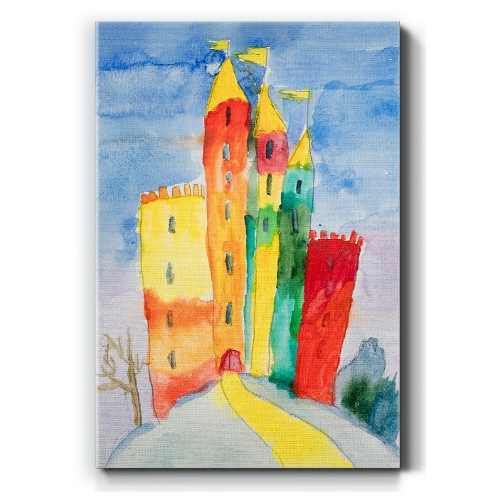 Πολύχρωμο κάστρο σε Πίνακα σε καμβά 