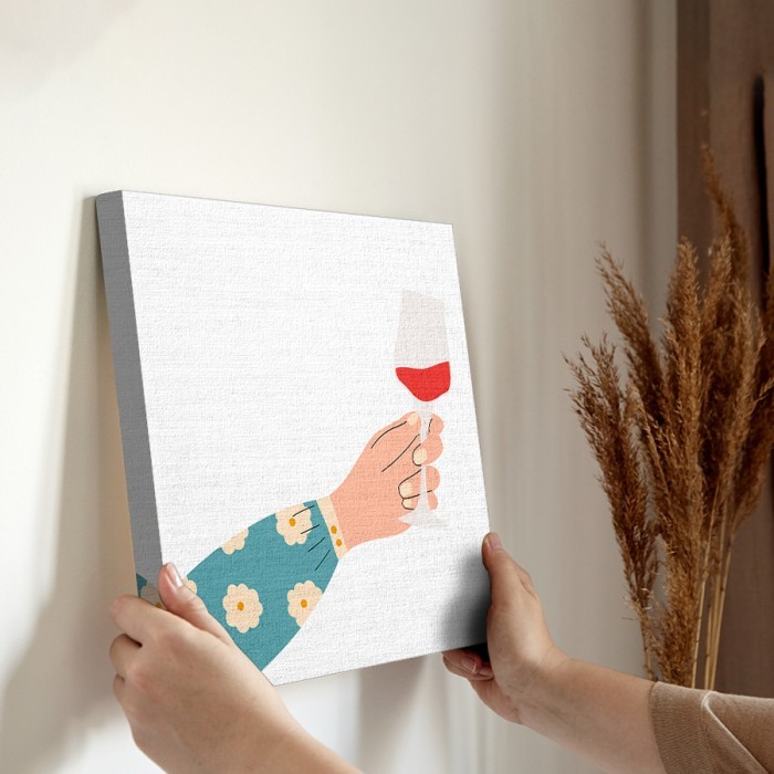 Πρόποση με κρασί σε Πίνακα σε καμβά για την διακόσμηση τοίχου
