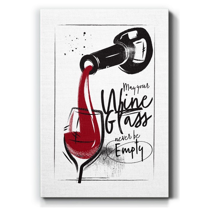 Κόκκινο ποτήρι με κρασί σε Πίνακα σε καμβά