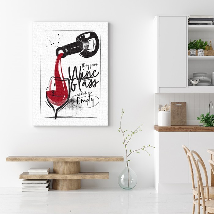 Κόκκινο ποτήρι με κρασί σε Πίνακα σε καμβά για το σαλόνι
