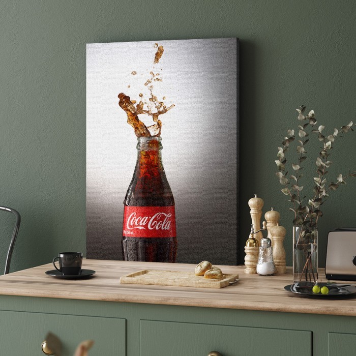 Μπουκάλι Coca Cola σε Πίνακα σε καμβά για το σαλόνι