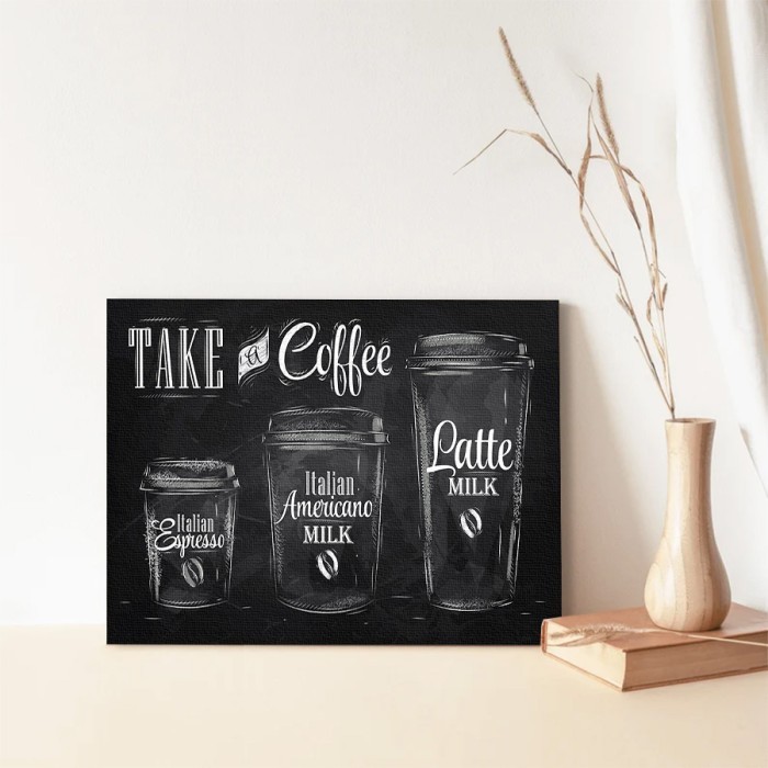 Take away coffees σε Πίνακα σε καμβά για το σαλόνι