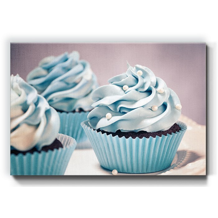 Πίνακας σε καμβά με Μπλε Cupcakes