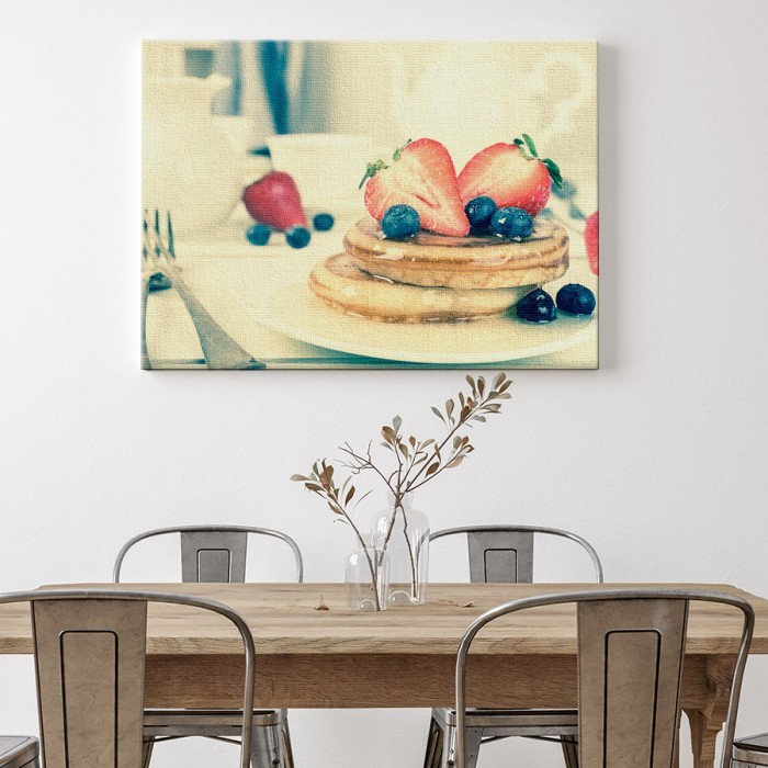 Pancake με φρούτα σε Πίνακα σε καμβά για το σαλόνι