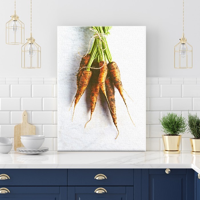 Πίνακας σε καμβά για το σαλόνι με ματσάκι με καρότα