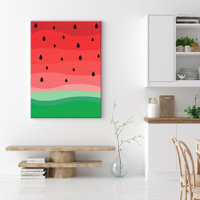 Illustration Watermelon σε Πίνακα σε καμβά για το σαλόνι