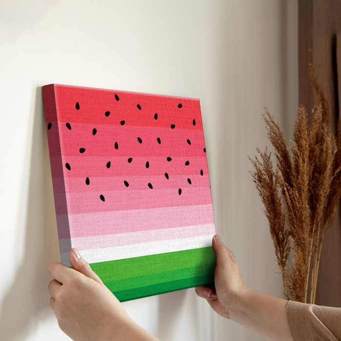 Πίνακας σε καμβά για την διακόσμηση τοίχου «Illustration Watermelon with seeds»