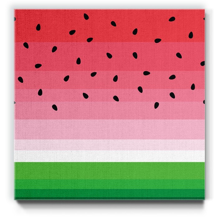 Πίνακας σε καμβά «Illustration Watermelon with seeds»