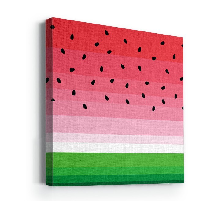Πίνακας σε καμβά με τελάρο «Illustration Watermelon with seeds»