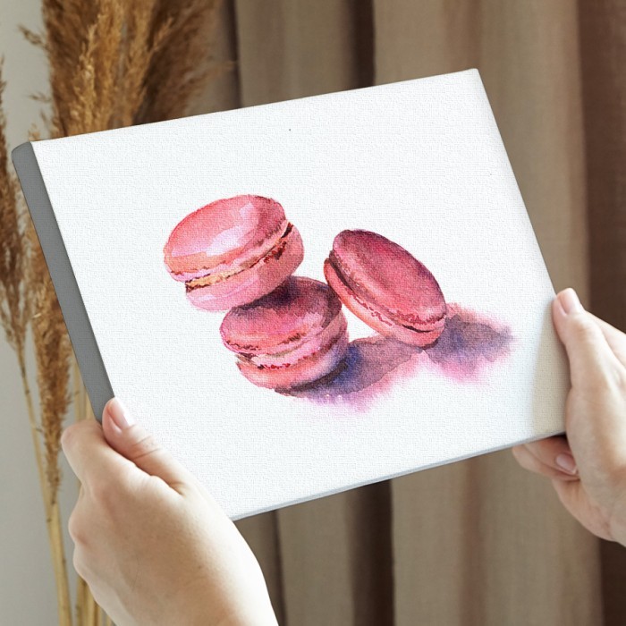 Ρόζ macarons σε Πίνακα σε καμβά για την διακόσμηση τοίχου