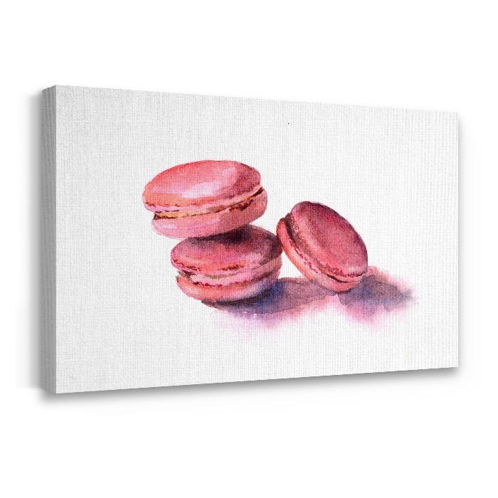 Ρόζ macarons σε Πίνακα σε καμβά με τελάρο