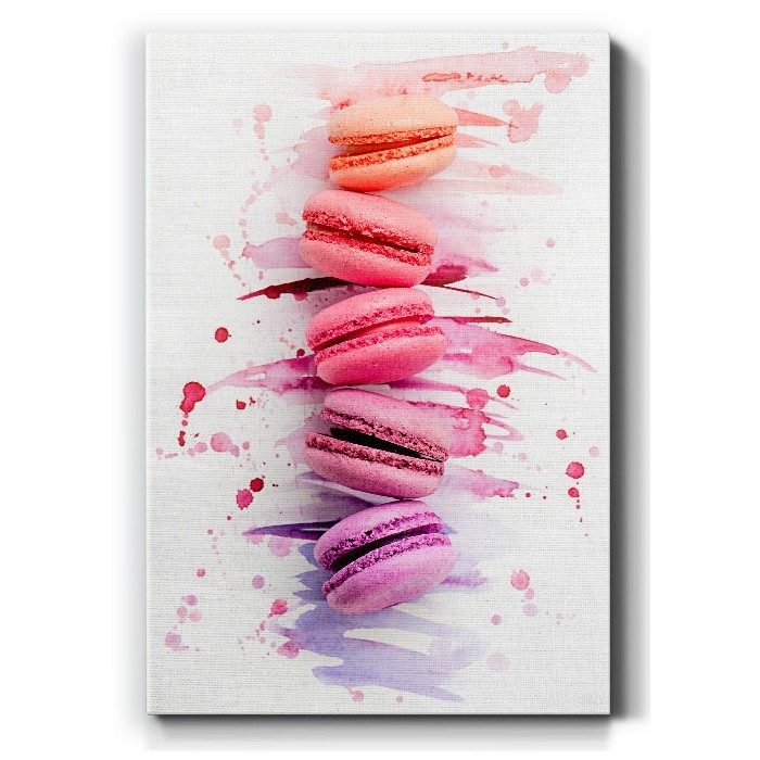 Πίνακας σε καμβά «Colorful macarons»