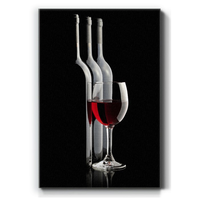 Πίνακας σε καμβά «Bottle of Red Wine»