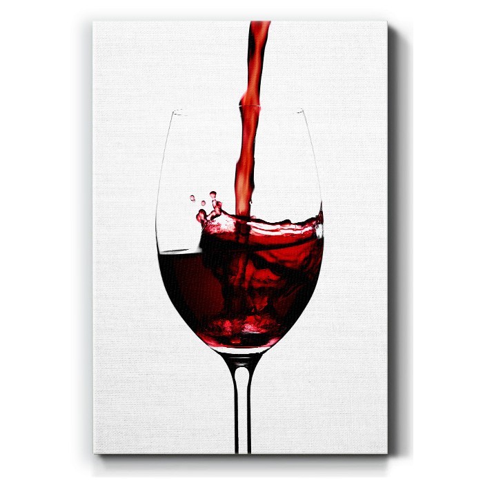 Ποτήρι με κόκκινο κρασί σε Πίνακα σε καμβά