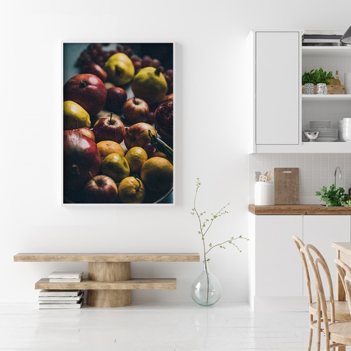 Πίνακας σε καμβά με κορνίζα με Φρέσκα φρούτα