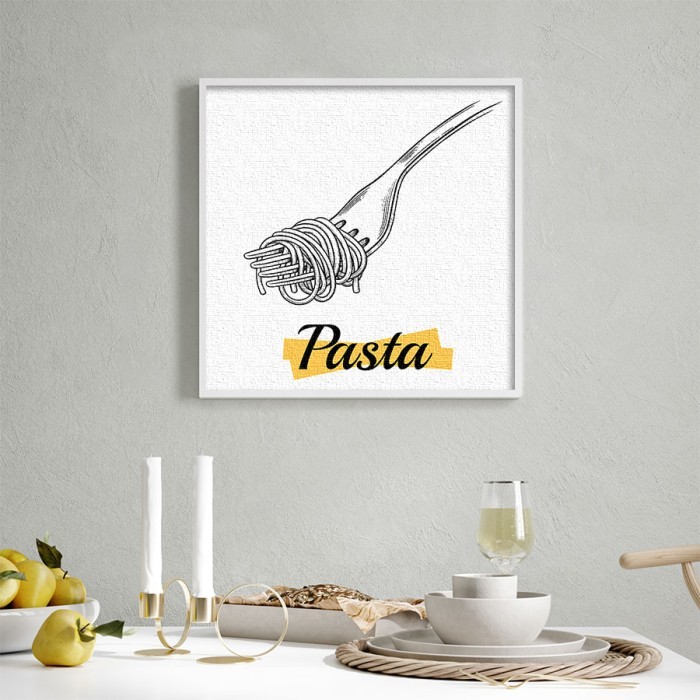 Πίνακας σε καμβά με κορνίζα «Illustration pasta art»