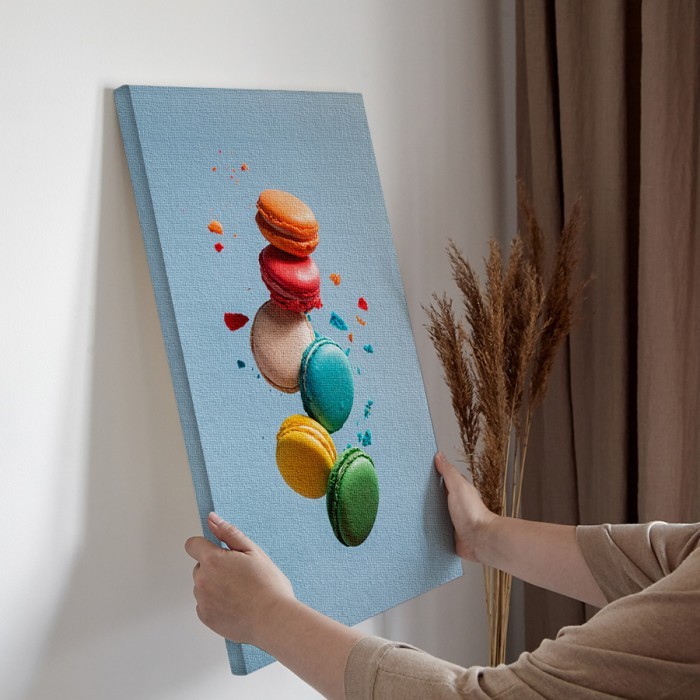 Πίνακας σε καμβά για την διακόσμηση τοίχου με Πολύχρωμα macarons