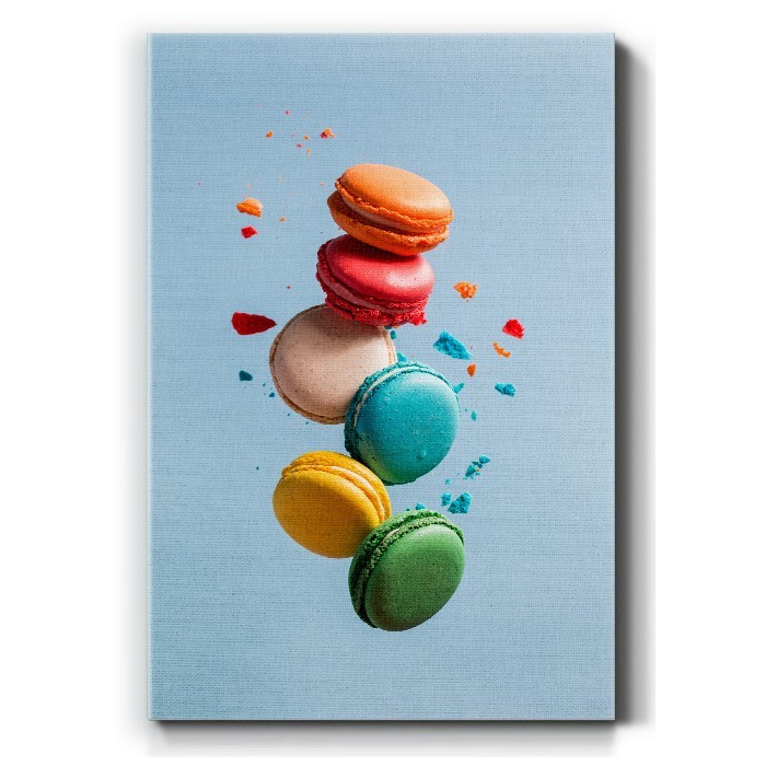 Πίνακας σε καμβά με Πολύχρωμα macarons