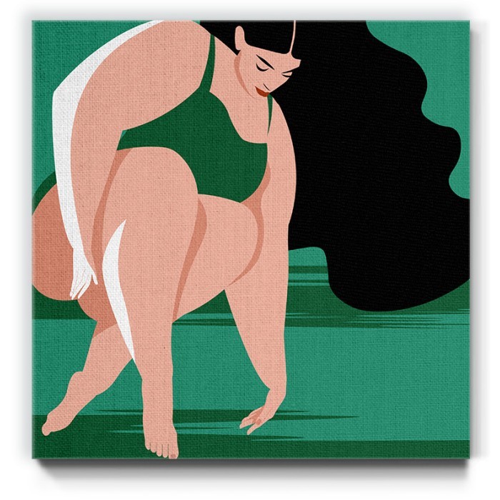 Πίνακας σε καμβά με Γυναίκα με πράσινο μαγίο
