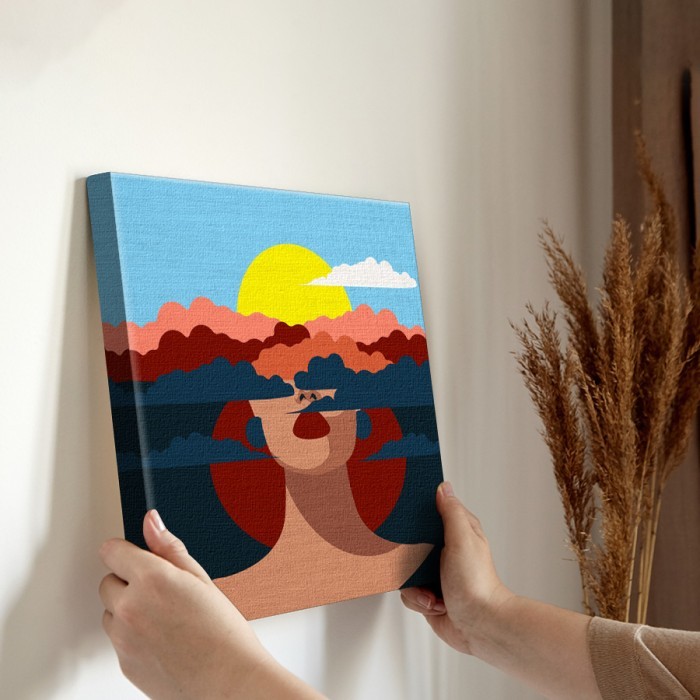 Πίνακας σε καμβά για την διακόσμηση τοίχου με Γυναίκα στα σύννεφα