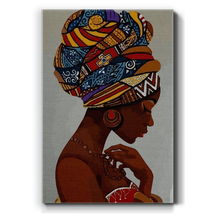 Πίνακας σε καμβά με Αφρικανή με τουρμπάν