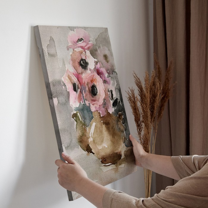 Πίνακας σε καμβά για την διακόσμηση τοίχου με Βάζο με λουλούδια