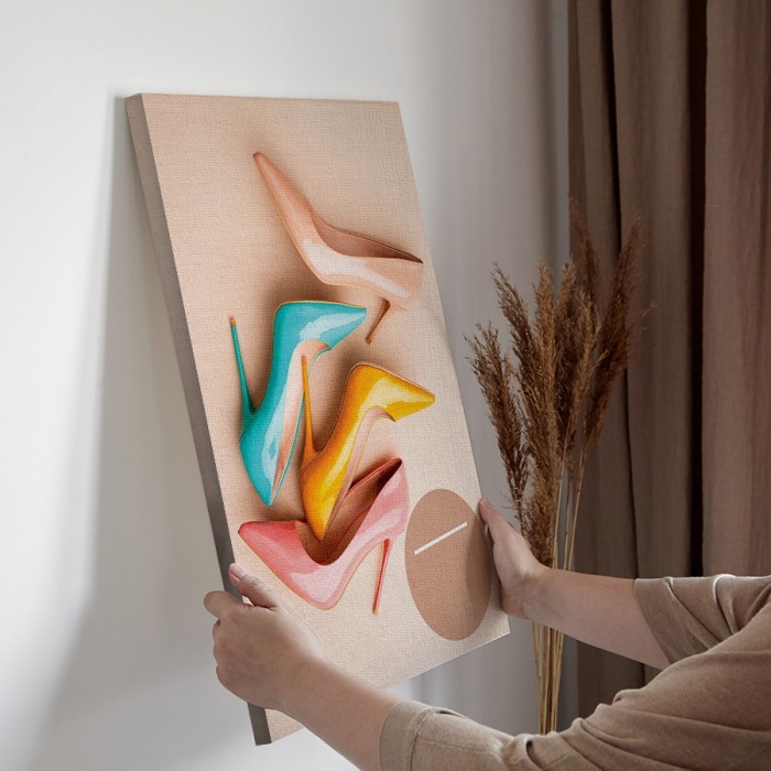 Πίνακας σε καμβά για την διακόσμηση τοίχου με Πολύχρωμες γόβες