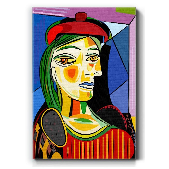 Πίνακας σε καμβά με Γυναίκα με κόκκινο μπερέ