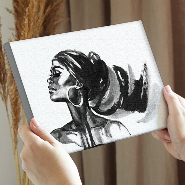 Πίνακας σε καμβά για την διακόσμηση τοίχου με Εντυπωσιακή αφρικανή γυναίκα