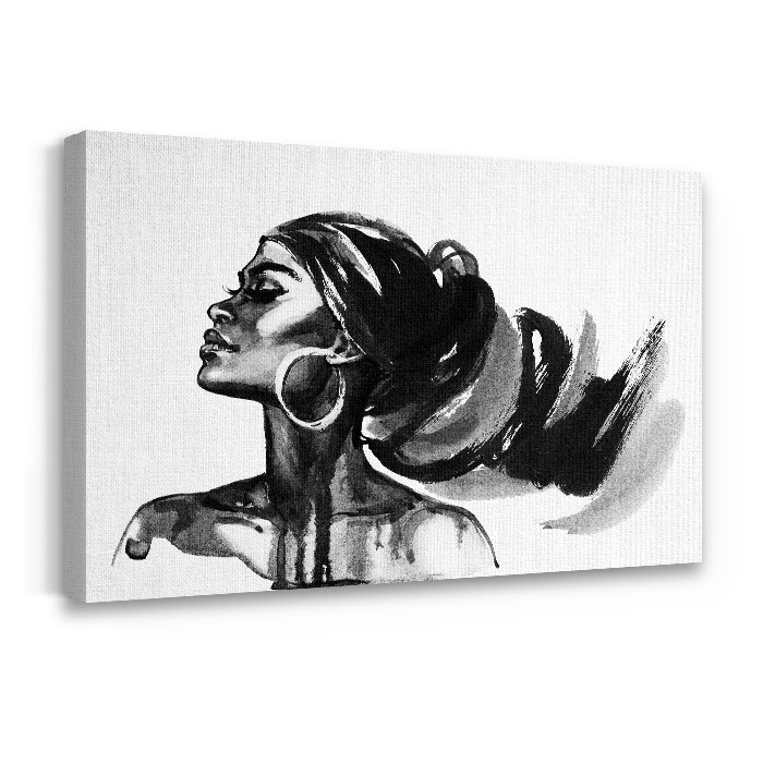 Πίνακας σε καμβά με τελάρο με Εντυπωσιακή αφρικανή γυναίκα