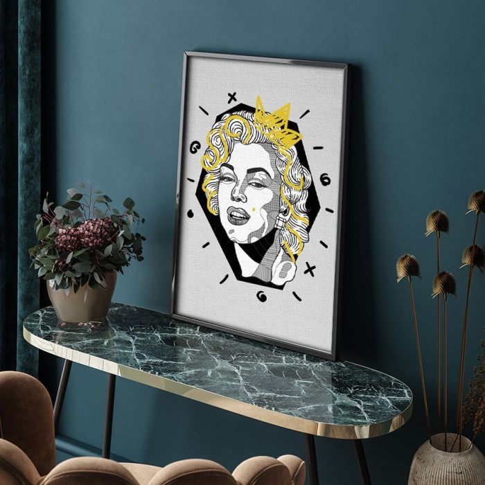 Πίνακας σε καμβά με κορνίζα με την Marilyn Monroe