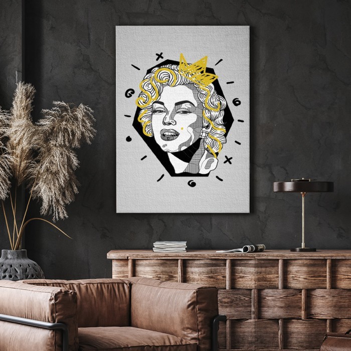 Πίνακας σε καμβά για το σαλόνι με την Marilyn Monroe