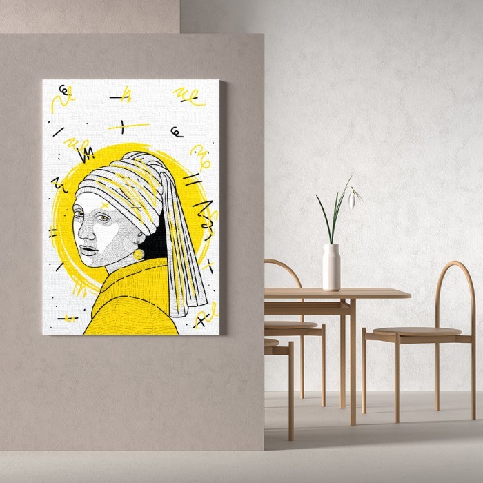 Πίνακας σε καμβά για το σαλόνι η Κοπέλα με μαργαριταρένιο σκουλαρίκι