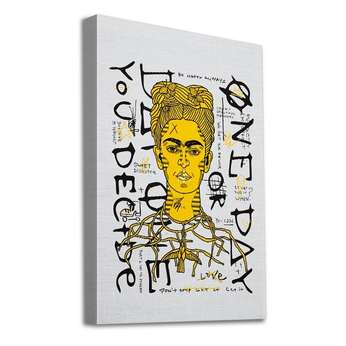 Πίνακας σε καμβά με τελάρο με Illustration Frida Kahlo