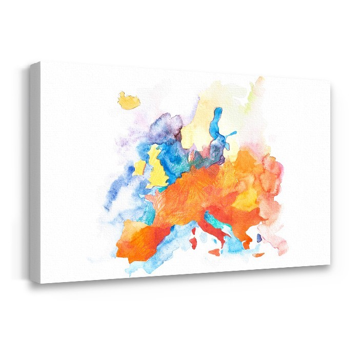 Πίνακας σε καμβά με τελάρο Χρωματιστός χάρτης