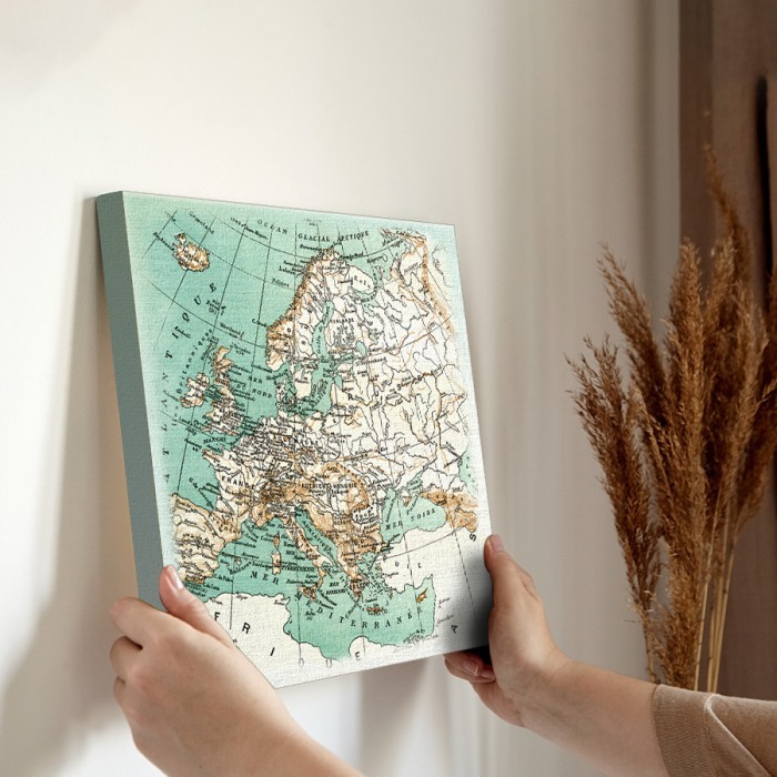 Χάρτης Ευρώπης σε Πίνακα σε καμβά για την διακόσμηση τοίχου