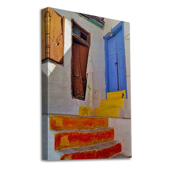 Πίνακας σε καμβά με τελάρο με Πολύχρωμα σκαλιά